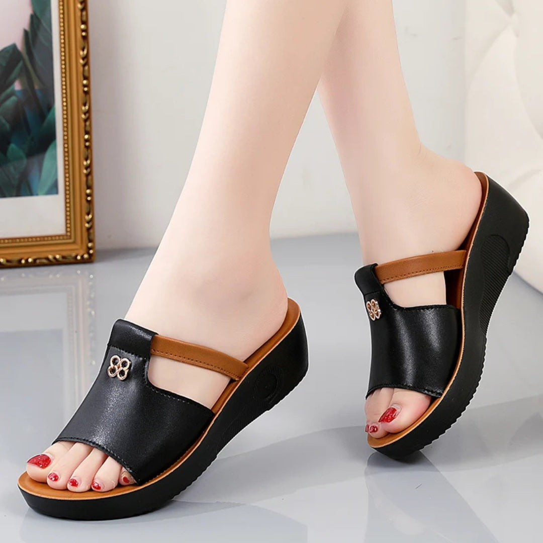 Leather Ankle Shoes with Anti-Slip Rubber Sole