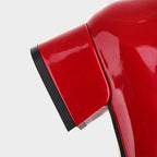 Glossy Patent Mid-Calf Boots with Block Heel