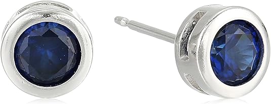 Sapphire Bezel Stud Earrings