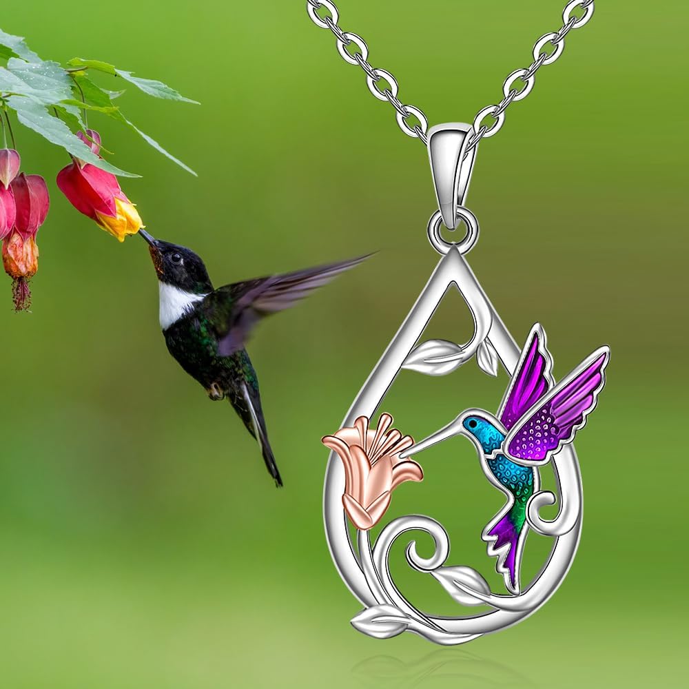 Beautiful Hummingbird Necklace with Bonus Earrings