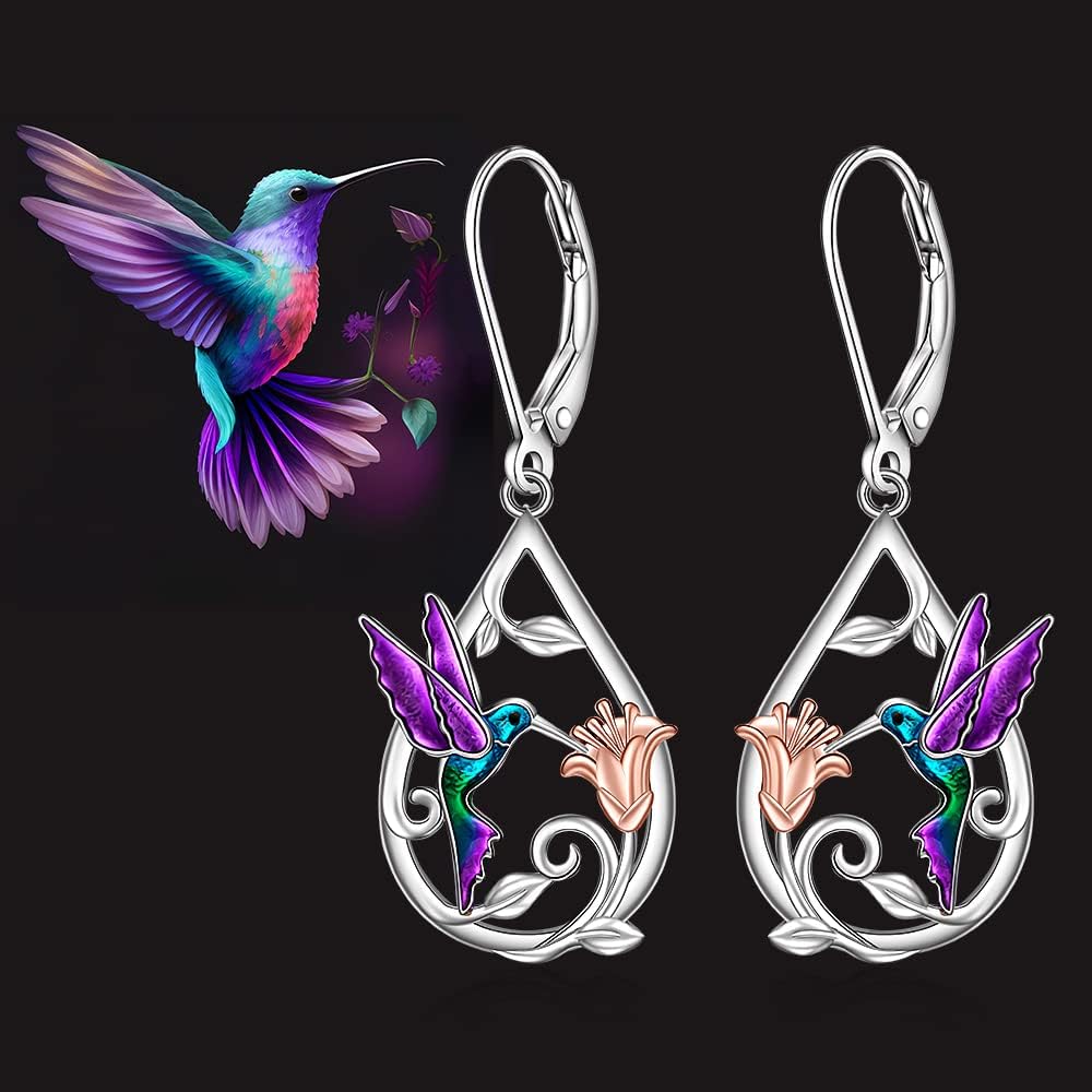 Beautiful Hummingbird Necklace with Bonus Earrings