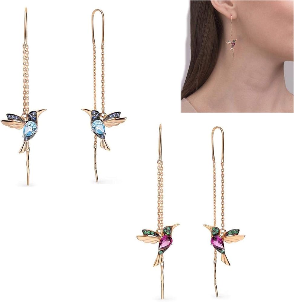 Colibri Enamel and Zirconia Earrings