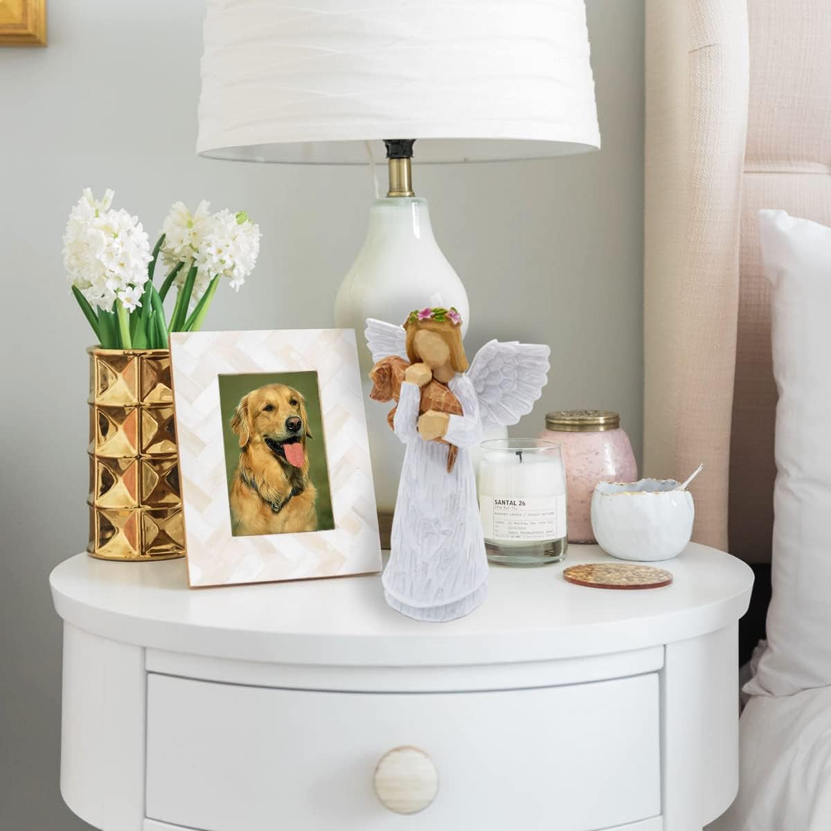 Dog Memorial Gift Set with Angel of Friendship and Rainbow Bracelet