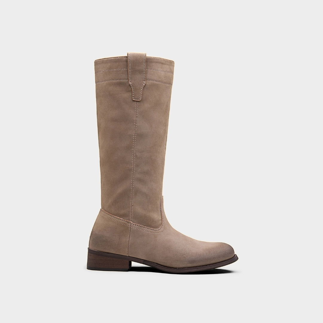 Classic Suede Mid-Calf Riding Boots