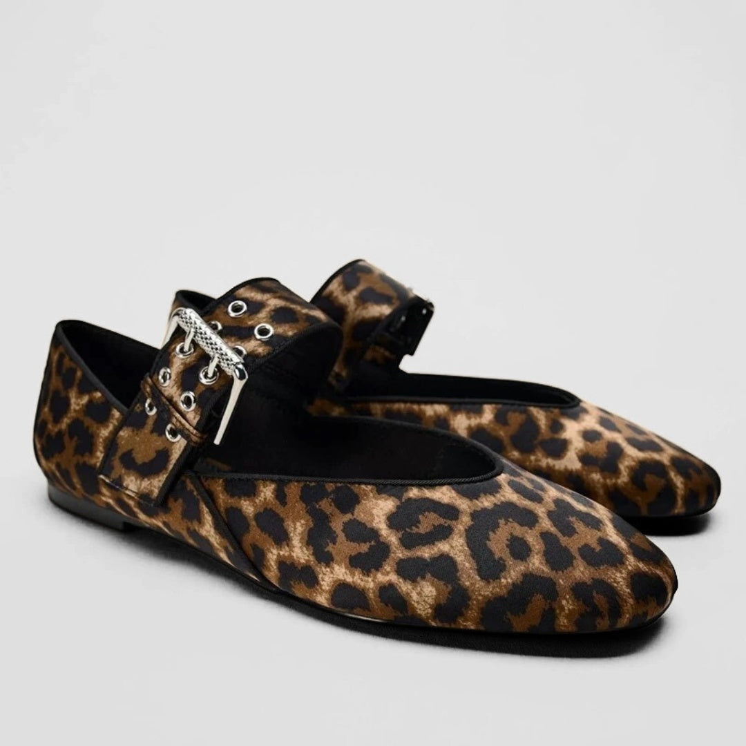 Two-Eyelet Buckle Mary Jane Flats