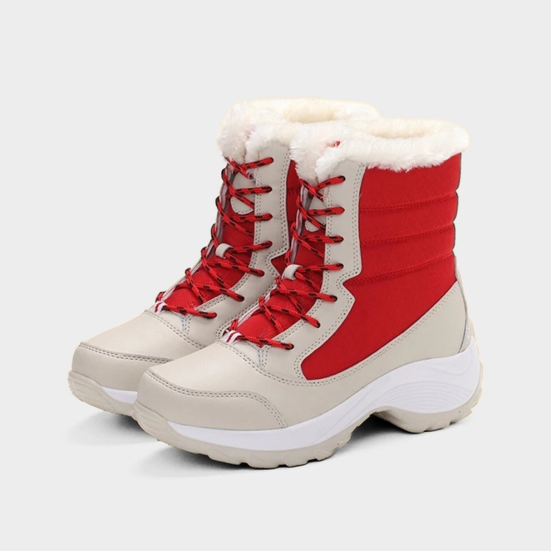 Winter Ankle Snow Boots with Faux Fur Lining and Platform Grip Sole