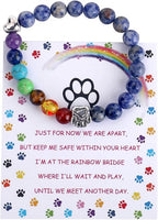 Rainbow Bridge Memorial Bracelet 7 Chakra Bead Gift for Pet Loss