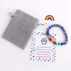 Rainbow Bridge Memorial Bracelet 7 Chakra Bead Gift for Pet Loss