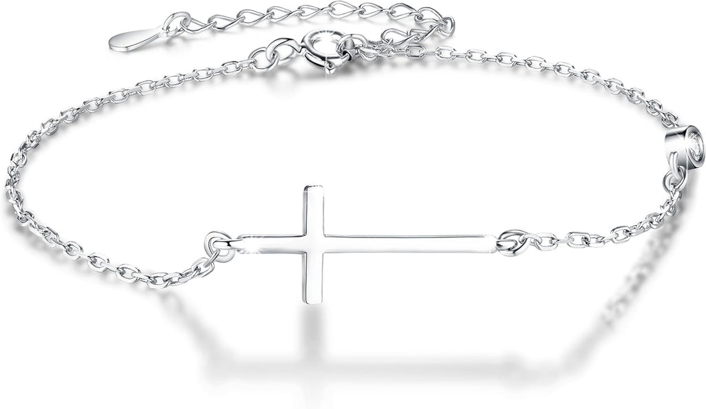 Delicate Silver Cross Bracelet
