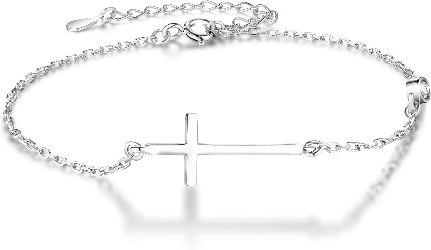 Delicate Silver Cross Bracelet