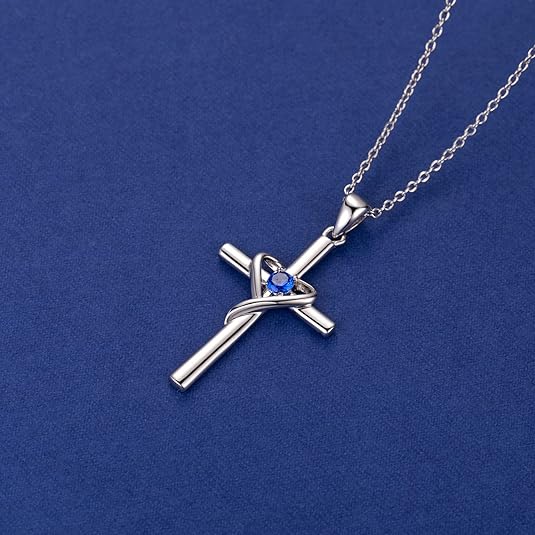 Sapphire Cross Necklace