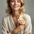 Sapphire Rose Heart Necklace