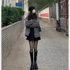 XY (find better variant images) Platform Knee High Boots with Fur Lining