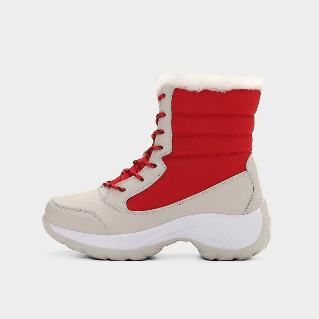 Winter Ankle Snow Boots with Faux Fur Lining and Platform Grip Sole