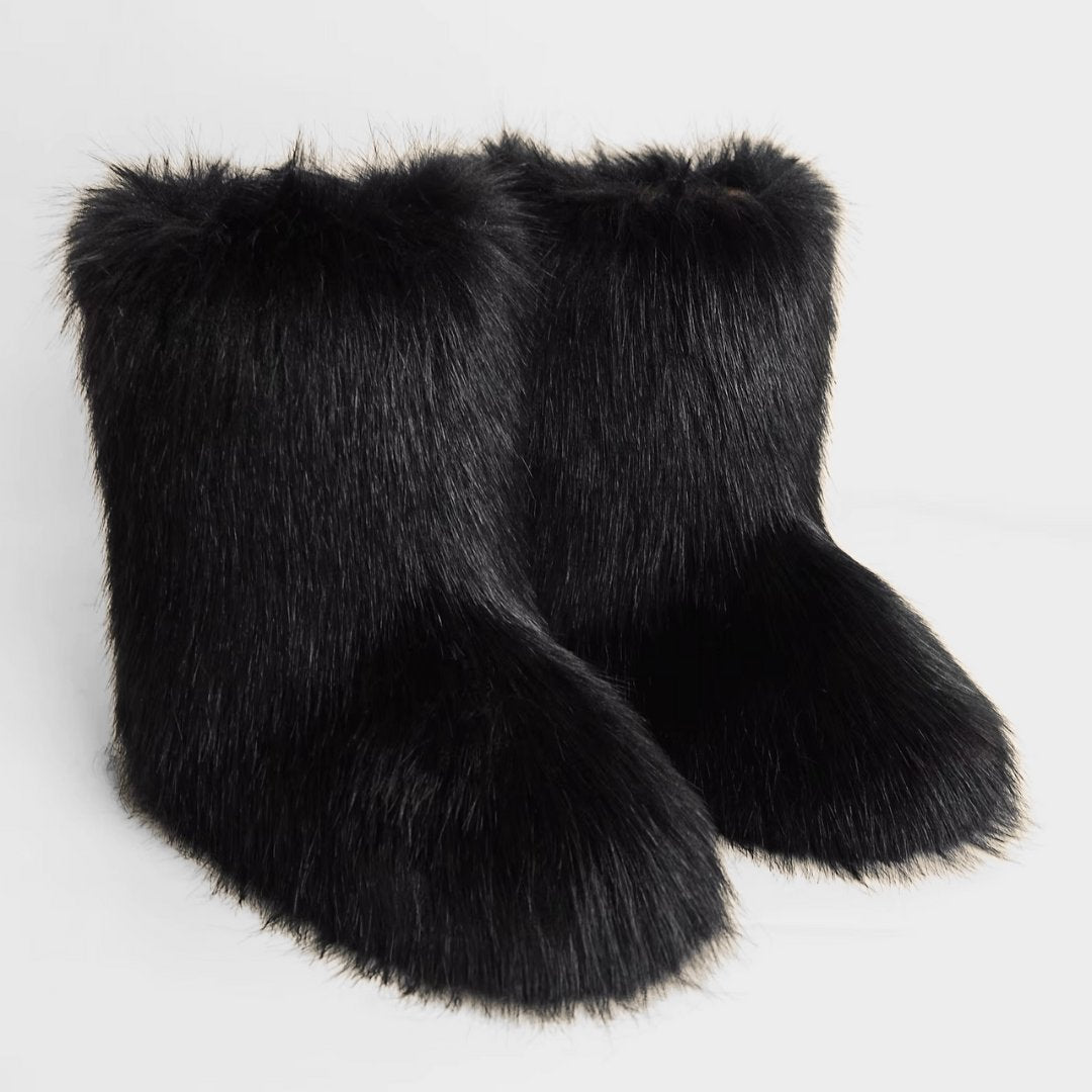 Faux Fur Mid-Calf Winter Statement Snow Boots