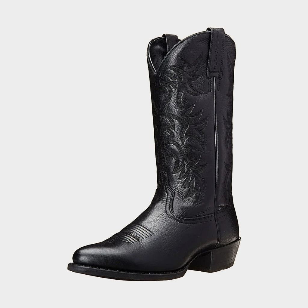 Embroidered Cowboy Riding Boots with Pointed Toe