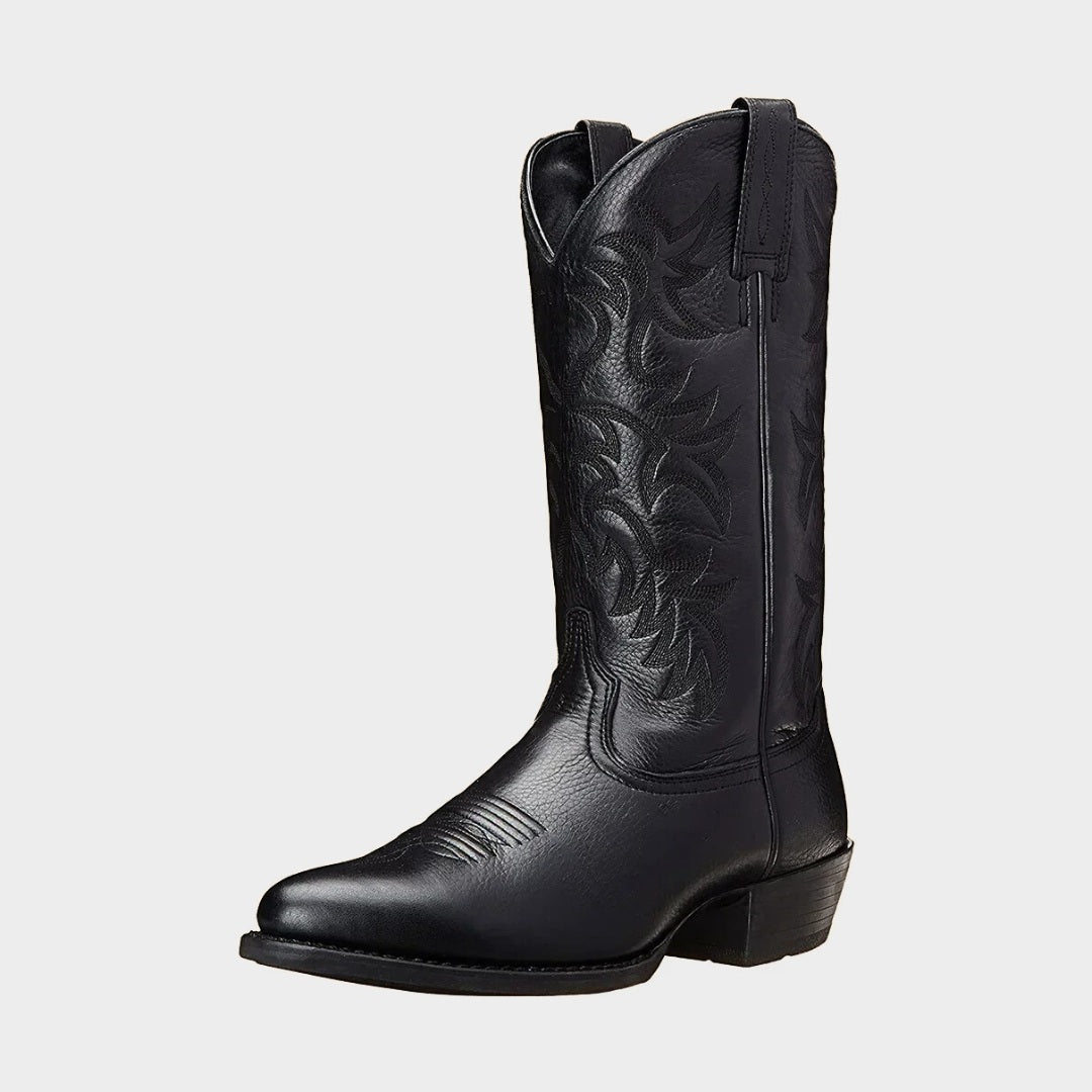 Embroidered Cowboy Riding Boots with Pointed Toe