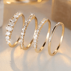 Golden Zirconia Stacking Rings