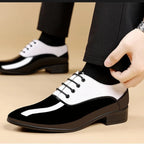 Patent Style Pointed-Toe Oxford Dress Shoes