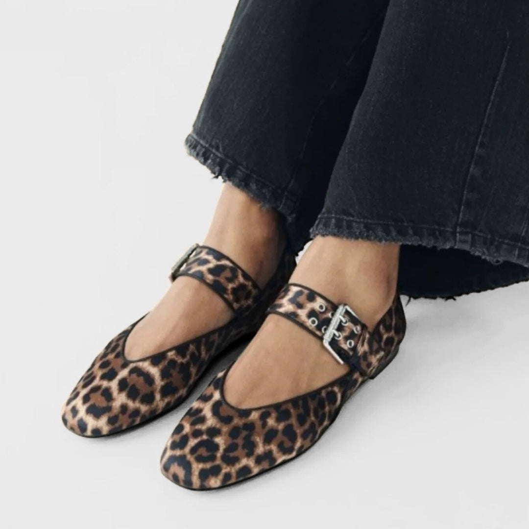 Two-Eyelet Buckle Mary Jane Flats