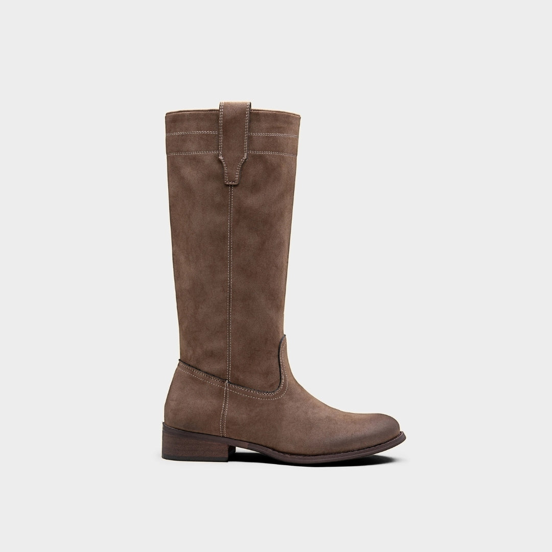 Classic Suede Mid-Calf Riding Boots