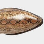 Western Cowboy Boots with Snakeskin Print and Embroidered Shaft