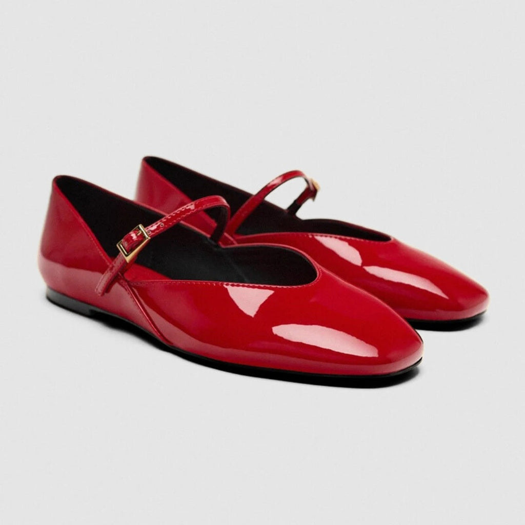 Shine Patent Mary Jane Ballet Flats