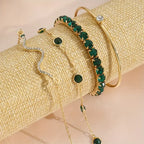 Green Gemstone Bracelet Set