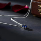 Round Cut Sapphire Necklace