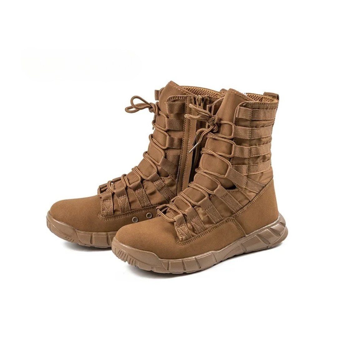 High-Top Nylon Desert Hiking Boots with Rubber Sole