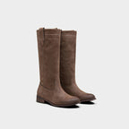 Classic Suede Mid-Calf Riding Boots