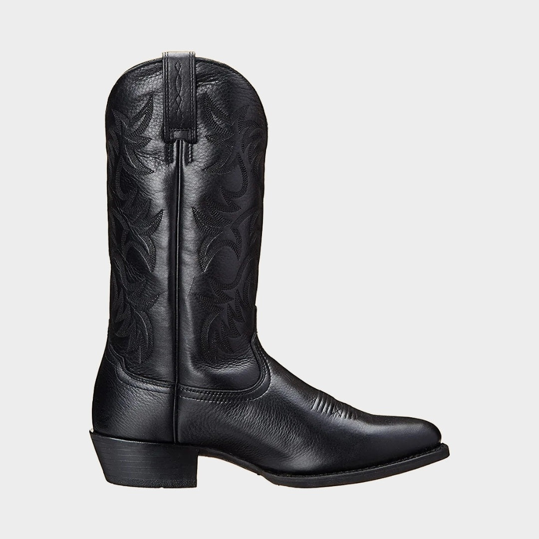 Embroidered Cowboy Riding Boots with Pointed Toe