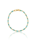 Elegant Natural Turquoise and Gold Bracelet