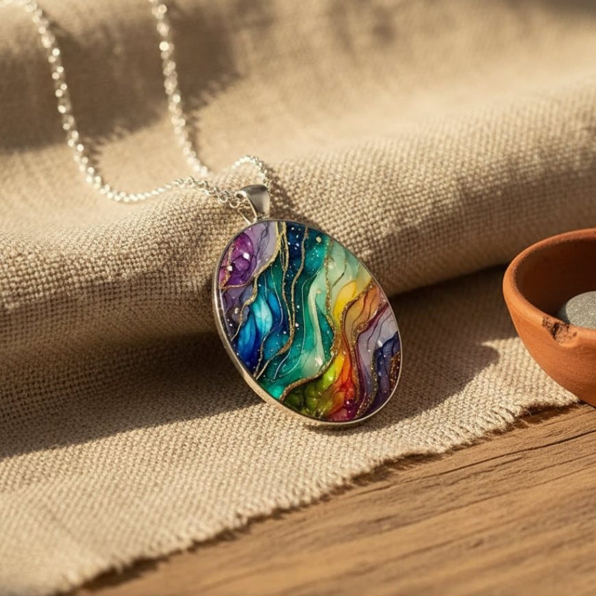 Colorful Round Stone Necklace