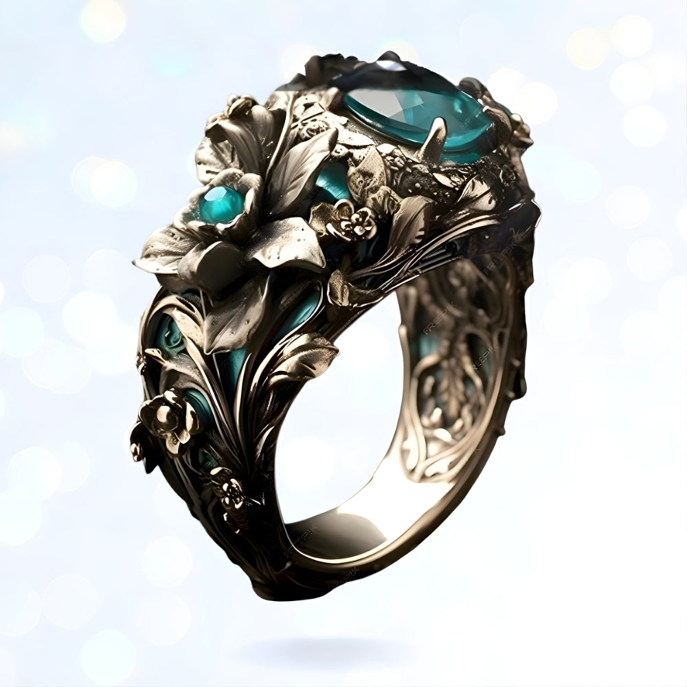 Exotic Crystal Earth Hollow Ring
