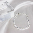 Elegant Silver Bracelet Set with Zirconia Stones