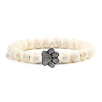 Beaded Paw Bracelet Natural Stone Design