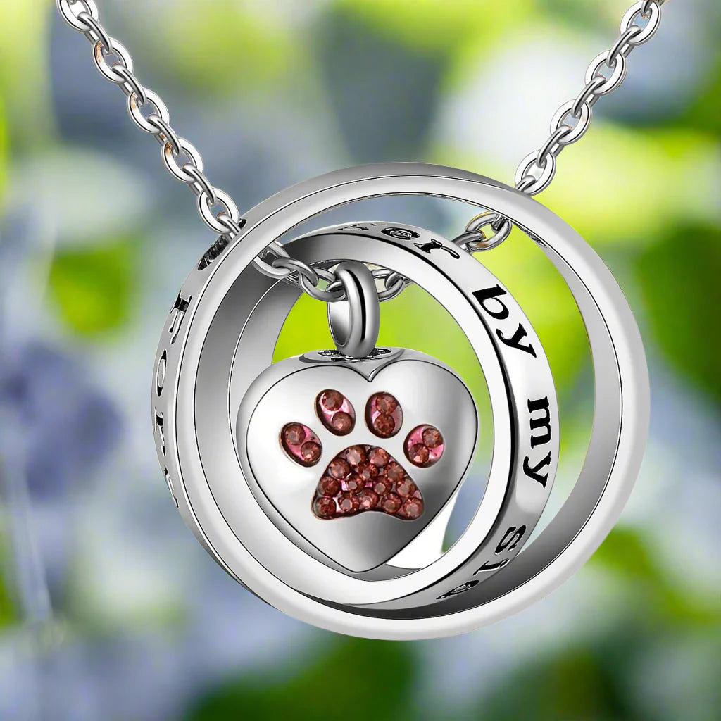 "No Longer By My Side, Forever In My Heart" Paw Necklace