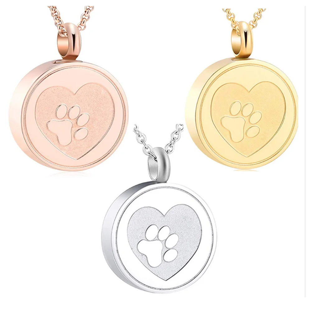 Always Near Paw-Heart Urn Pendant