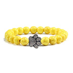 Beaded Paw Bracelet Natural Stone Design