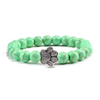 Beaded Paw Bracelet Natural Stone Design