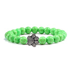 Beaded Paw Bracelet Natural Stone Design
