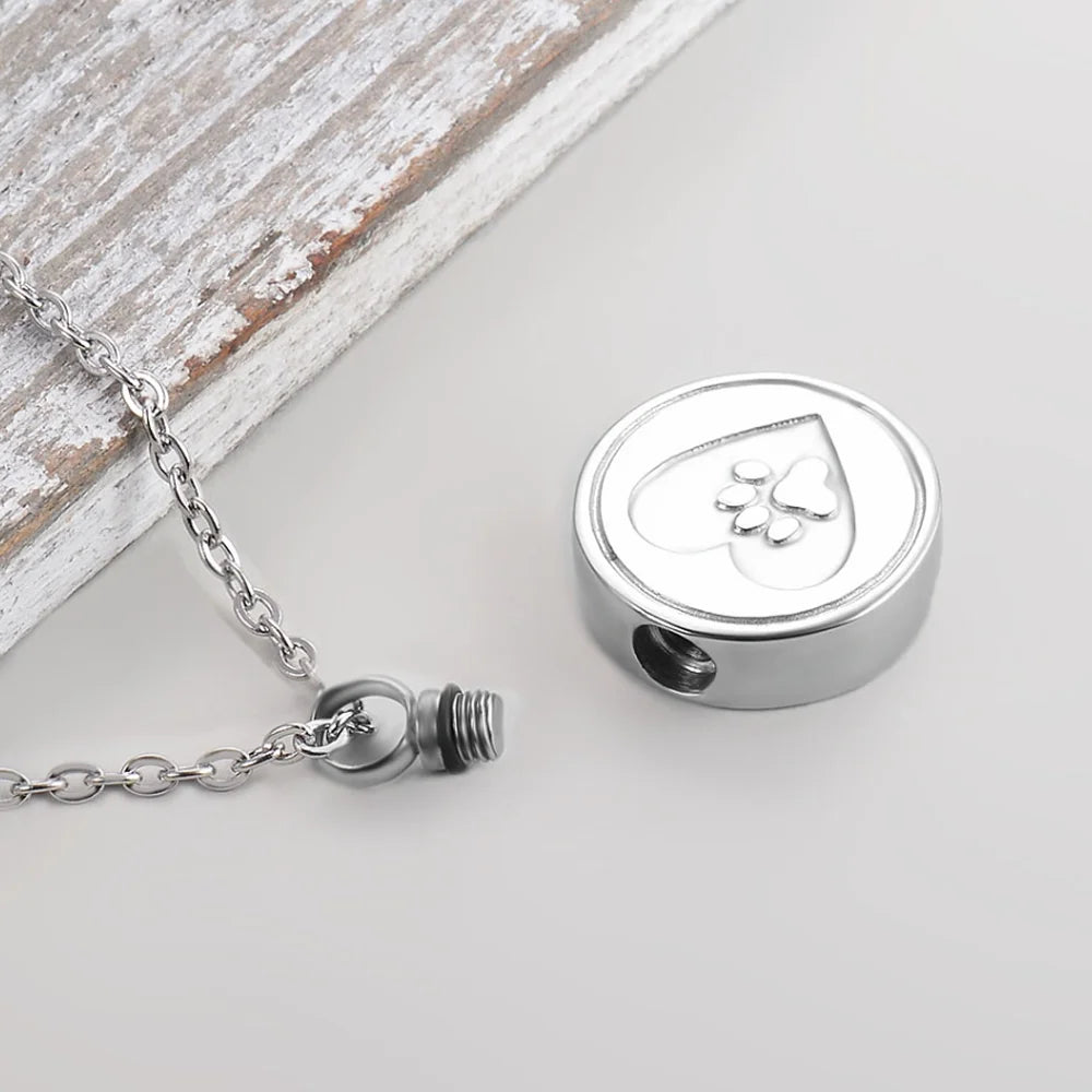 Always Near Paw-Heart Urn Pendant