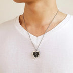 Cat Heart Keepsake Urn Necklace — Stainless Steel