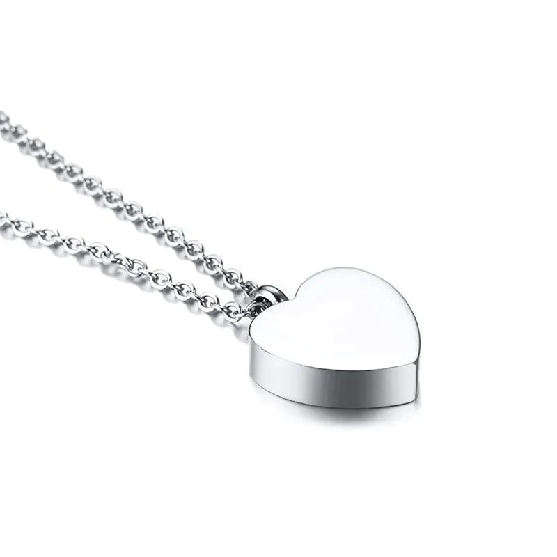Cat Heart Keepsake Urn Necklace — Stainless Steel