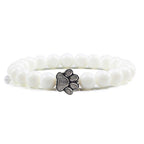Beaded Paw Bracelet Natural Stone Design