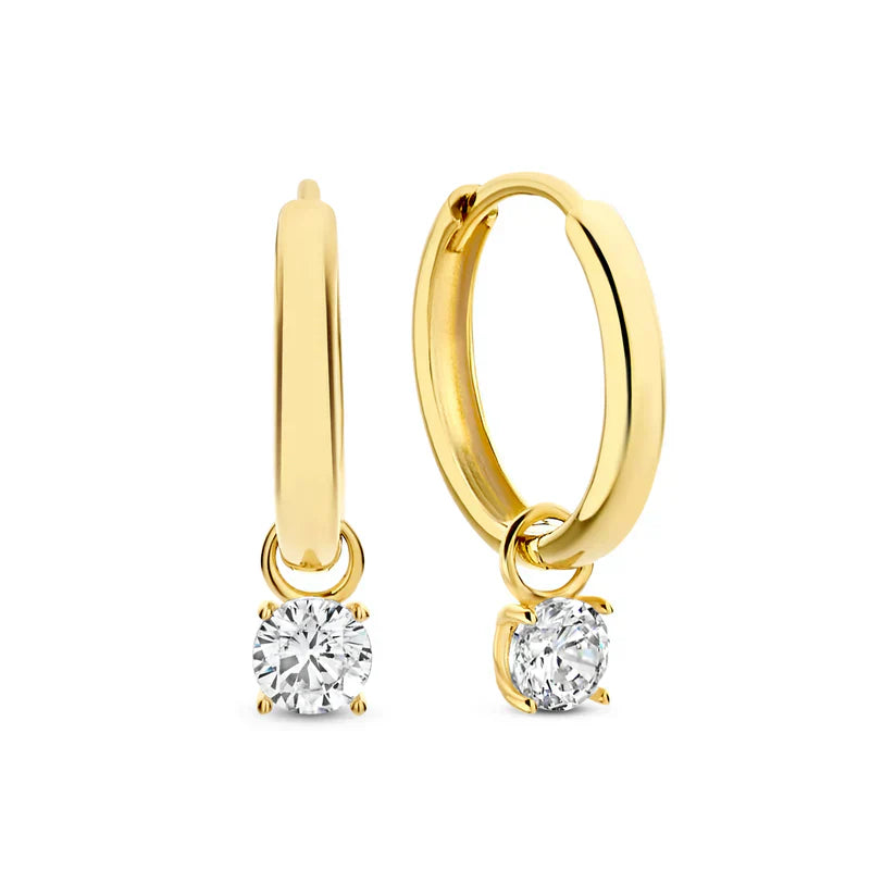 Elegant Gold Stone Earrings Set