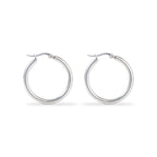 Polished Silver Classic Hoop Earrings