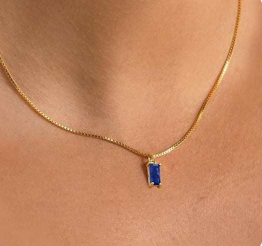 Minimalist Sapphire Pendant Necklace