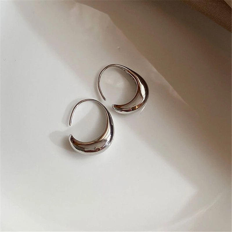 Oval Hoop Gold and Silver Earrings